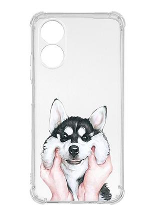 Чехол с утолщёнными углами на oppo a17 :: мордочка (принт 121)