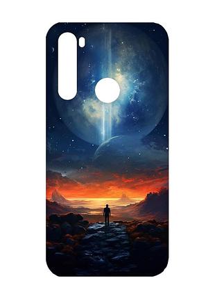 Чехол с черными боками на xiaomi redmi note 8 :: космос (принт 247)