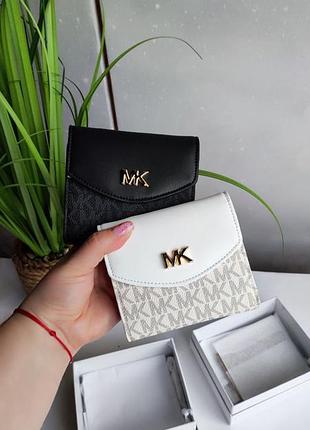 Женский кожаній кожаный кошелек michael kors, кошелек майкл корс в расцветках, маленький кошелек, складной молочный
