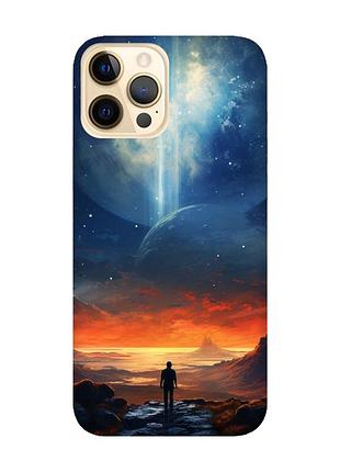 Чехол с розовыми боками на apple iphone 12 pro max :: космос (принт 247)