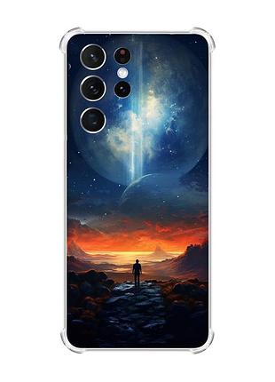 Чехол с утолщёнными углами на samsung galaxy s21 ultra :: космос (принт 247)
