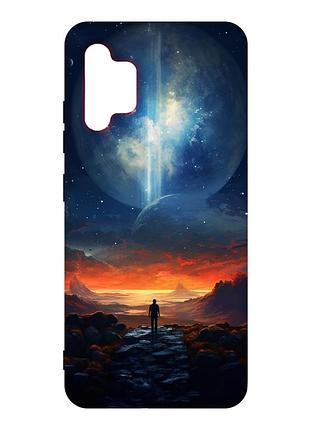 Чехол с розовыми боками на samsung galaxy a32 :: космос (принт 247)