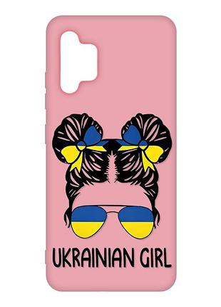 Матовый чехол с розовыми боками на samsung galaxy a32 :: украинская девушка (принт 113)
