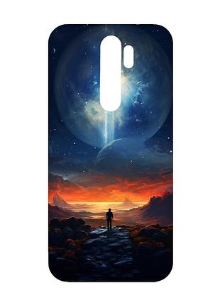 Чехол с розовыми боками на xiaomi redmi note 8 pro :: космос (принт 247)