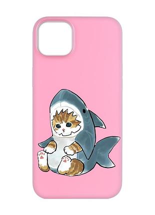 Матовый чехол с розовыми боками на apple iphone 14 :: котёнок (принт 120)