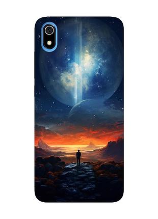 Чохол з чорними боками на xiaomi redmi 7a :: космос (принт 247)