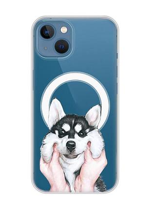 Магнитный чехол на iphone 13 (6.1) с поддержкой magsafe :: мордочка (принт 121)
