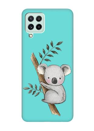 Матовий чохол з бірюзовими боками на samsung galaxy m32/m22/a22 4g :: коала (принт 132)