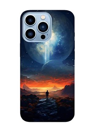 Чохол з рожевими боками на apple iphone 13 pro max :: космос (принт 247)