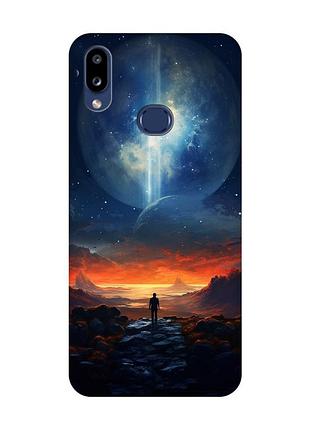 Чехол с черными боками на samsung galaxy a10ѕ a107 :: космос (принт 247)