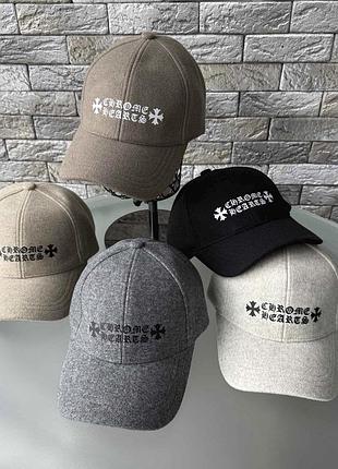 Женская кепка chrome hearts, кепка хром хартс зимняя, брендовая кепка, теплая кепка