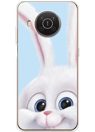 Чехол силиконовый с картинкой на nokia x20 (кролик снежок)