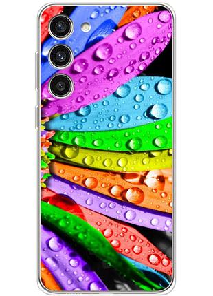 Чехол силиконовый с картинкой на samsung galaxy s23 plus (s916) (цветные листья)