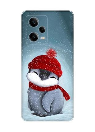Чехол на xiaomi redmi note 12 5g :: пингвинёнок в шапочке (принт 157)