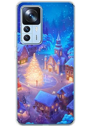 Чехол силиконовый с картинкой на xiaomi 12t pro (новогодний)