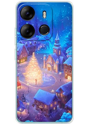 Чехол силиконовый с картинкой на tecno spark go 2023 (новогодний)