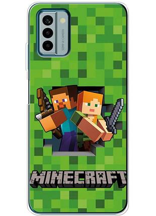 Чехол силиконовый с картинкой на nokia g22 (майнкрафт, minecraft)