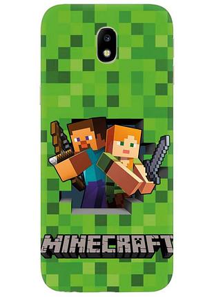 Чехол силиконовый с картинкой на samsung galaxy j7 2017 (j730) (майнкрафт, minecraft)