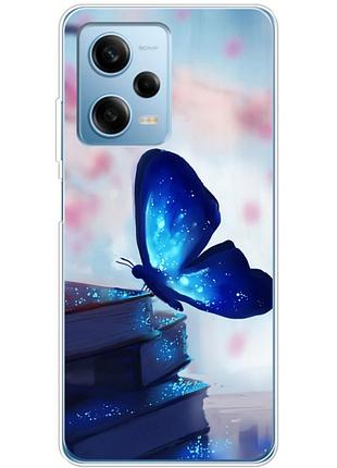 Чехол силиконовый с картинкой на xiaomi redmi note 12 pro plus 5g (бабочка)