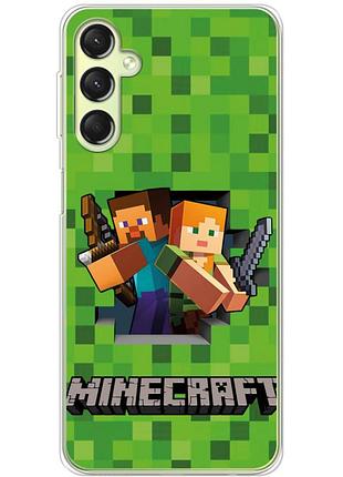 Чехол силиконовый с картинкой на samsung galaxy a24 (a245) (майнкрафт, minecraft)