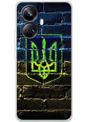 Чехол силиконовый с картинкой на realme 10 pro plus (патриотический, герб украины)
