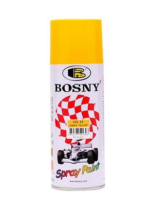 Акриловая аэрозольная краска bosny желтый лимон 400мл
