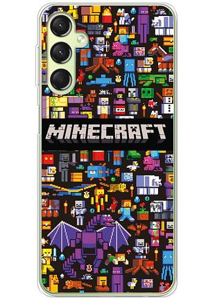 Чехол силиконовый с картинкой на samsung galaxy a24 (a245) (майнкрафт, minecraft)