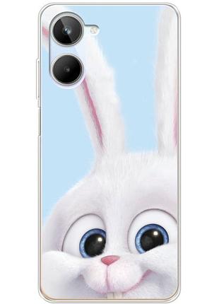 Чехол силиконовый с картинкой на realme 10 4g (кролик снежок)