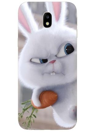 Чехол силиконовый с картинкой на samsung galaxy j7 2017 (j730) (кролик снежок)