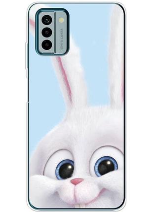Чехол силиконовый с картинкой на nokia g22 (кролик снежок)