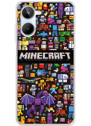Чехол силиконовый с картинкой на realme 10 4g (майнкрафт, minecraft)