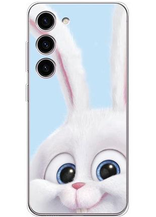 Чехол силиконовый с картинкой на samsung galaxy s23 (s911) (кролик снежок)