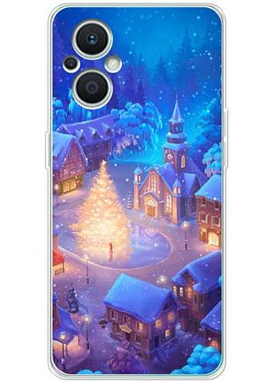 Чехол силиконовый с картинкой на oppo reno 7 lite 5g (новогодний)