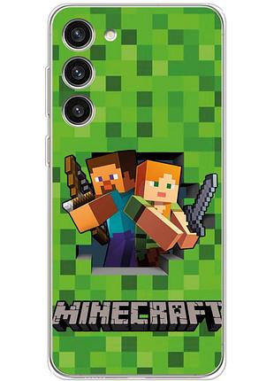 Чехол силиконовый с картинкой на samsung galaxy s23 plus (s916) (майнкрафт, minecraft)