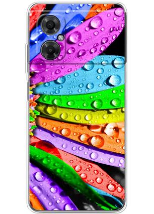 Чехол силиконовый с картинкой на xiaomi redmi note 11r (цветные листья)