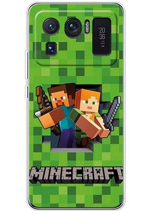 Чехол силиконовый с картинкой на xiaomi mi 11 ultra (майнкрафт, minecraft)