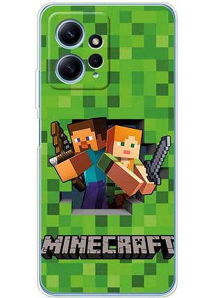 Чохол силіконовий з картинкою на xiaomi redmi note 12 4g (майнкрафт, minecraft)