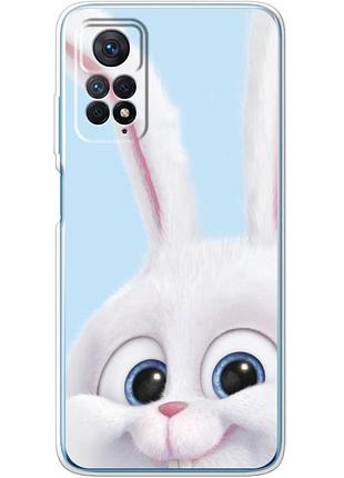 Чехол силиконовый с картинкой на xiaomi redmi note 12 pro 4g (кролик снежок)