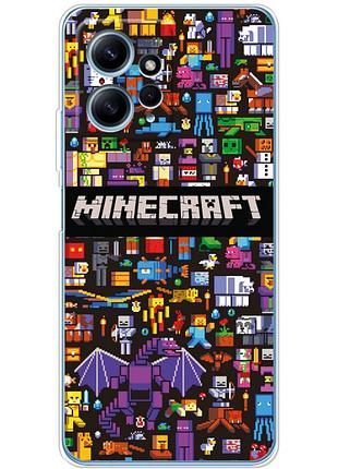 Чохол силіконовий з картинкою на xiaomi redmi note 12 4g (майнкрафт, minecraft)