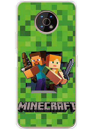 Чехол силиконовый с картинкой на nokia g50 (майнкрафт, minecraft)