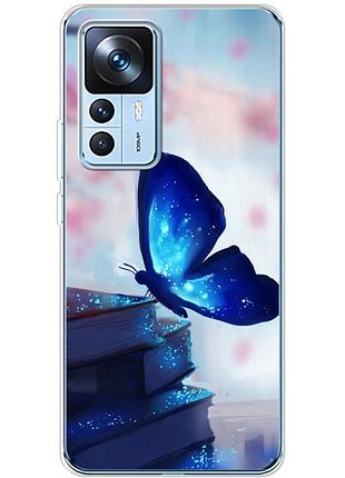 Чехол силиконовый с картинкой на xiaomi 12t (бабочка)