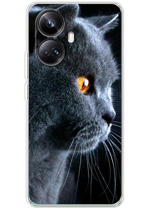 Чохол силіконовий з картинкою на realme 10 pro plus (британський кіт)