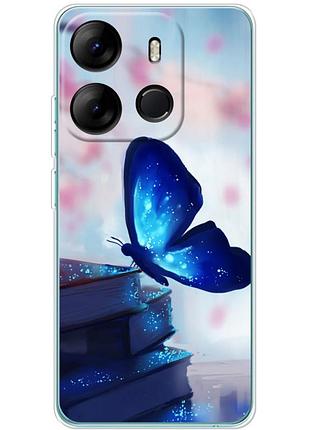 Чехол силиконовый с картинкой на tecno spark go 2023 (бабочка)