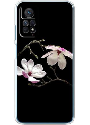 Чохол силіконовий з картинкою на xiaomi redmi note 11e pro (квітка, манголія)