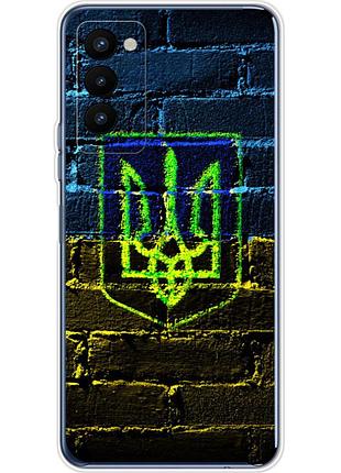 Чехол силиконовый с картинкой на tecno camon 18p (патриотический, герб украины)
