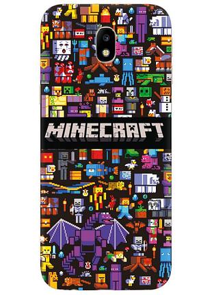 Чехол силиконовый с картинкой на samsung galaxy j7 2017 (j730) (майнкрафт, minecraft)