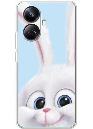 Чехол силиконовый с картинкой на realme 10 pro plus (кролик снежок)