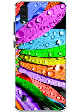 Чехол силиконовый с картинкой на zte blade a51 lite (цветные листья)