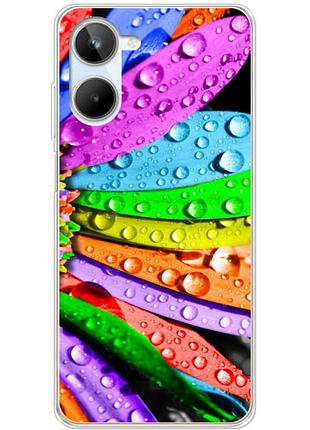 Чехол силиконовый с картинкой на realme 10 4g (цветные листья)