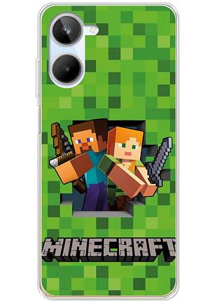 Чехол силиконовый с картинкой на realme 10 4g (майнкрафт, minecraft)